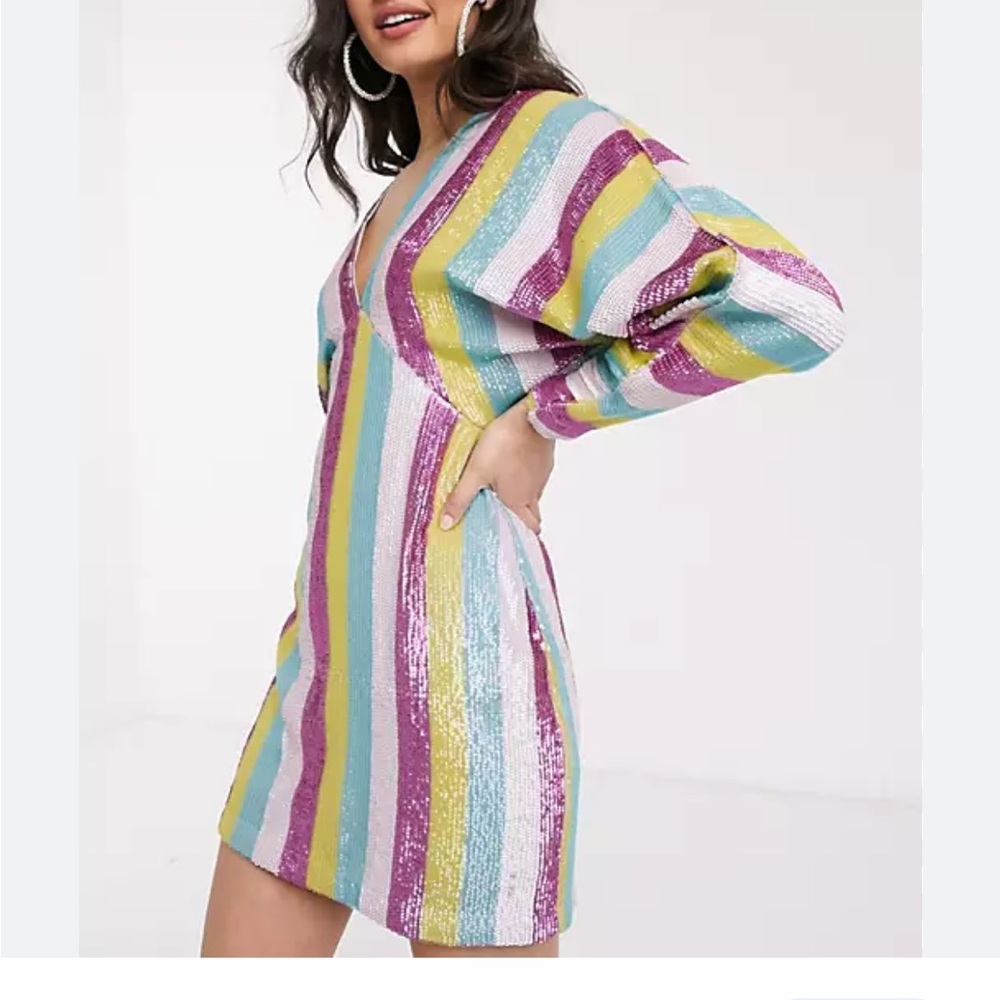 ASOS BATWING SEQUIN MINI DRESS
